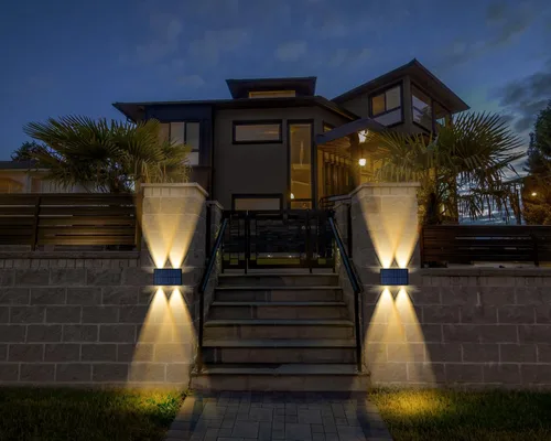Miniatura 3 de Luces solares para iluminación exterior, arriba y abajo, luz solar para exteriores, dos modos de iluminación, encendido/apagado automático, IP65