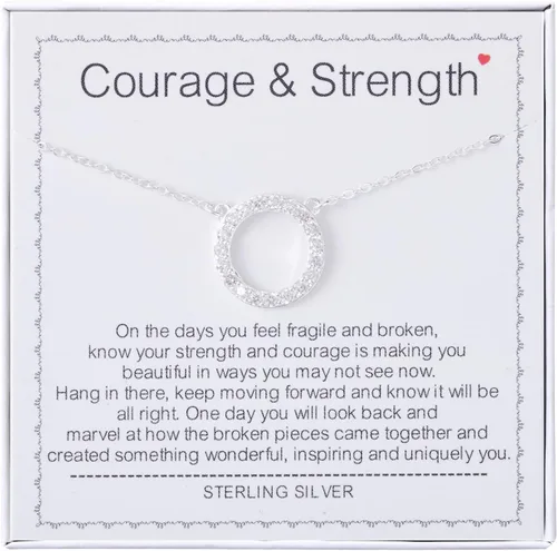 Miniatura 23 de Collar para mujeres y niñas, collar de círculos de plata de ley, collar de fuerza de coraje, guerreros, ideas de regalos
