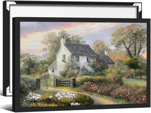 Miniatura 9 de Arte de pared de paisaje con flores silvestres y naturaleza, póster floral botánico retro, pinturas de plantas de cabaña, impresiones en lienzo