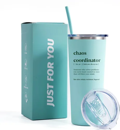 Chaos Coordinator Gifts - Vaso de apreciación administrativo para profesionales y maestros, 22 onzas Coordinador del Caos - Mint