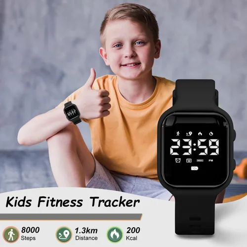 Miniatura 2 de GOLDEN HOUR Relojes deportivos digitales para niños con rastreador de fitness, reloj despertador, cronómetro, sin aplicación, regalos de cumpleaños