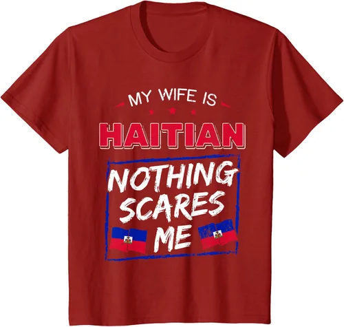 Miniatura 46 de My Wife Is Haitian Republic of Haiti Heritage Roots - Camiseta con bandera, Negro, S