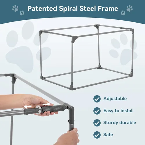Miniatura 3 de PETSFIT Jaula portátil suave de 26 pulgadas para perros – Marco resistente en espiral patentado, perrera plegable para perros pequeños, 3 puertas