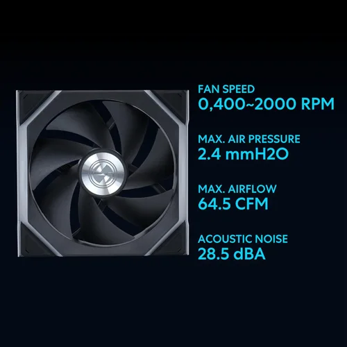 Miniatura 6 de Lian Li UNI Fan SL - Ventilador inalámbrico ARGB de 4.724 in, paquete individual, señal inalámbrica de 2.4 GHz para control RGB y ventiladores