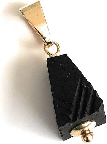 Miniatura 5 de Colgantes de protección de piedra pirámide de azabache real para cadenas Mal de Ojo