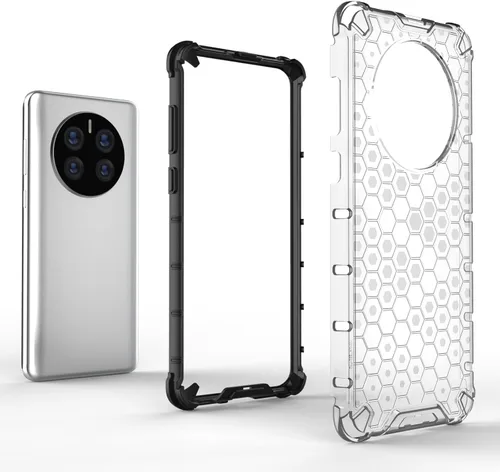 Miniatura 5 de Pzwoxukhov Funda para Huawei Mate 50 Pro, funda para Huawei Mate 50 Pro Honeycomb Anti-Drop Shock-Absorbing Case Negro