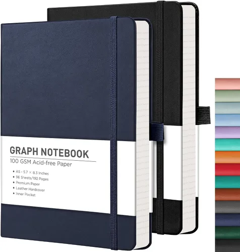 Miniatura 57 de RETTACY Cuaderno rayado, 2 paquetes, 192 páginas numeradas por paquete, tamaño A5 mediano (5.7 x 8.3 pulgadas), para hombres y mujeres, escritura