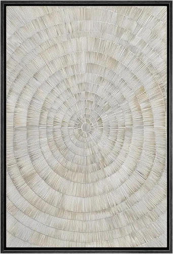 Miniatura 17 de Wall26 - Arte de pared con marco estampado en lienzo, bosque negro y blanco, árbol de madera con detalles de anillo, naturaleza, naturaleza salvaje