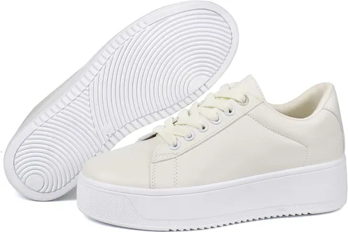 Miniatura 5 de JABASIC Zapatos deportivos de moda para mujer, con cordones, elegantes y cómodos para caminar