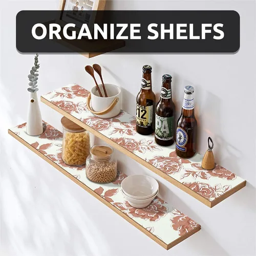 Miniatura 2 de FIFTY FEET Revestimiento de estante de 12 x 120 pulgadas para armarios de cocina, revestimiento de cajón de PVC para tocador de baño, revestimiento