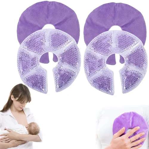 Almohadillas de terapia de senos – Almohadillas de gel reutilizables para terapia de frío y calor, mejora la leche con almohadillas de cuentas de