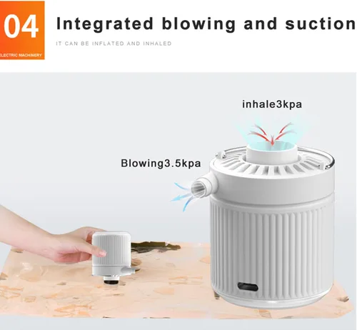 Miniatura 8 de Bomba de aire eléctrica – Inflador recargable, bomba portátil de llenado rápido, dispositivo de inflado ligero sin esfuerzo Boquilla Multti