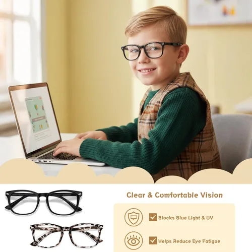 Miniatura 2 de Gafas de luz azul para niños, gafas de luz azul para niños, anteojos falsos para niños de 6 a 18 años