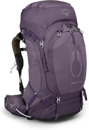 Osprey Aura AG 65L Mochila de mochilero para mujer, morado encantamiento, WM/L Encantamiento púrpura