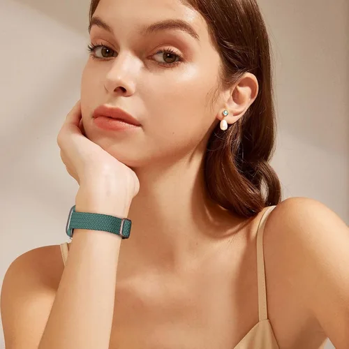 Miniatura 5 de Slim Braided Bands for Apple Watch Band 40mm 41mm 42mm 38mm 46mm 44mm 45mm 49mm Women,Stretchy Solo Loop Nylon Elastic Thin Narrow Skinny Strap for