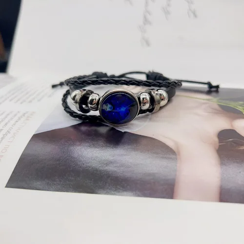 Miniatura 5 de ZZ ZINFANDEL Pulsera de espíritu de signos del zodiaco, 12 constelaciones hechas a mano con cuentas tejidas multicapa de cuero ajustable, accesorios