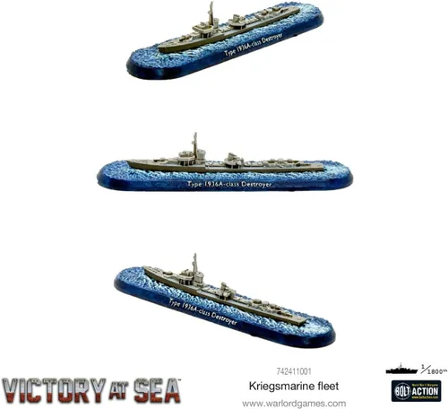 Miniatura 4 de Warlord Victory at Sea - Flota alemana Kriegsmarine para victoria en el mar, acorazado de mesa de la Segunda Guerra Mundial, kit de plástico