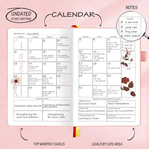 Miniatura 3 de Lujosa agenda semanal y mensual sin fecha para aumentar la productividad alcanza tus objetivos, cuaderno organizador, diario de gratitud, gestión