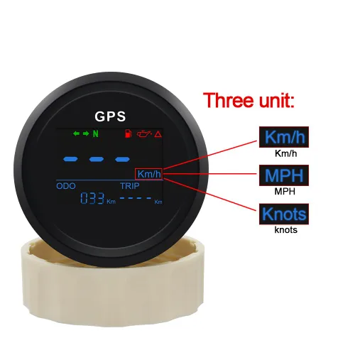 Miniatura 2 de Geloo Velocímetro digital GPS de 52 mm 2" MPH, impermeable, ajustable, para auto, barco, motocicleta, con antena GPS, protección antiempañamiento
