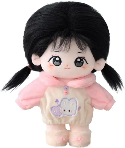 Miniatura 6 de CALEMBOU Muñeca de peluche - Muñeca de algodón suave y linda de 20 cm de anime kawaii con disfraz de esqueleto y ropa (Chacha)