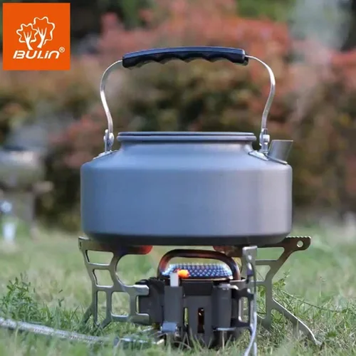 Miniatura 6 de Bulin 1.6L/2.2L Camping Hervidor Aleación de Aluminio Abierta Campfire Café Té Pot Calentamiento Rápido Equipo al aire libre para agua hirviendo