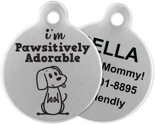 If It Barks - Etiquetas de identificación de mascotas grabadas para perros - Etiquetas de identificación personalizadas de acero inoxidable -