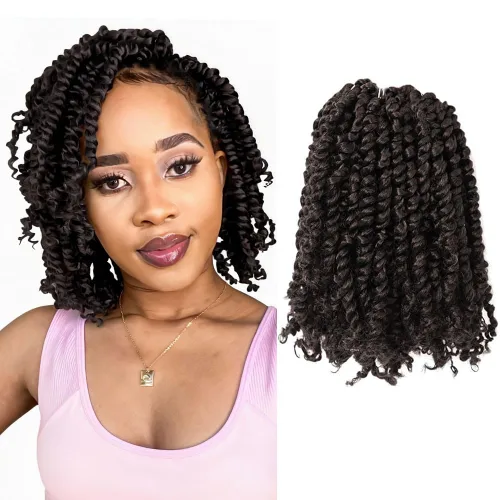 Miniatura 39 de Pelo de Passion Twist, cabello trenzado de estilo Passion Twist de 12 pulgadas, trenzas cortas pretrenzadas de ganchillo jumbo pretrenzado de dos 1#