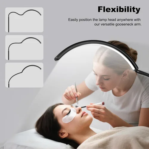 Miniatura 3 de Luz de Piso LED Media Luna - Lámpara Profesional Sin Sombras, Ajustable para Técnicas de Pestañas, Esteticistas y Tatuadores Extensiones