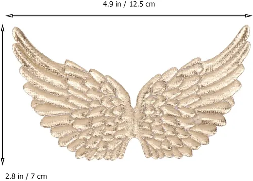 Miniatura 2 de 12 piezas de parche de ala de ángel adornos con purpurina bordada de ala de ángel apliques tela en relieve artesanía DIY decoraciones de Navidad PVC