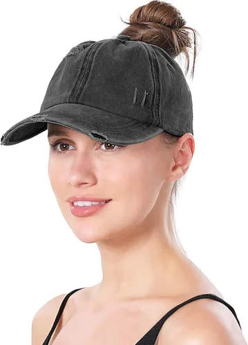 Miniatura 7 de Gorra de béisbol para mujer, diseño de cola de caballo, ajustable, ajustable, para cola de caballo