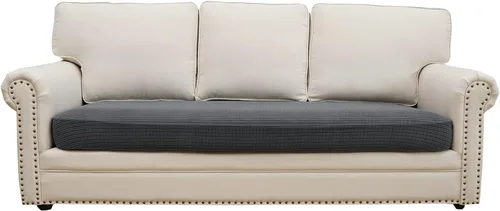 Miniatura 11 de Eismodra - Funda de sofá modular y en forma de L, funda para chaise longue, funda elástica mágica para sofá de 3 cojines en forma de L, funda