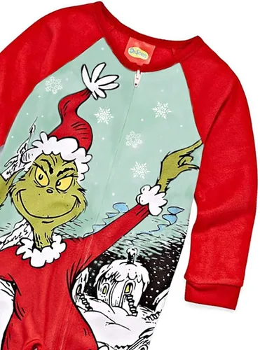 Miniatura 6 de The Grinch Dr. Seuss - Pijama de Navidad con pies para niños y niñas