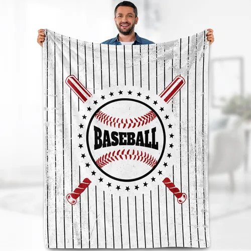 Manta de béisbol de regalo para niños, adolescentes, niños, hombres, niñas, amantes de los jugadores del equipo, entrenador, temática única,