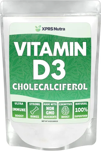 Miniatura 8 de XPRS Nutra Vitamina D3 en polvo (colecalciferol) - VIT D sin sabor para huesos e inmunidad - Vitamina para la función muscular - Suplementos