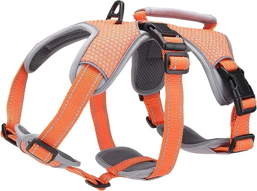 Miniatura 9 de Arnés de perro multiusos con soporte, arnés reflectante a prueba de escapes sin tirones ajustable con asa duradera, arnés para caminar para perros