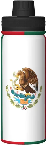 Miniatura 9 de Bandera de México - Hervidor aislado de acero inoxidable Botella de agua divertida con impresión aislada Ideal para deportes y viajes