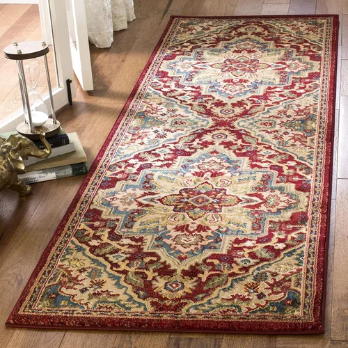 Miniatura 9 de SAFAVIEH Kashan Collection - Alfombra de área de 2 x 3 pies, color rojo y beige, diseño oriental tradicional, no desprende pelusa y de fácil