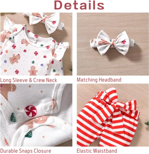 Miniatura 116 de Aalizzwell Conjunto de mameluco acanalado para bebé recién nacido prematuro para otoño e invierno