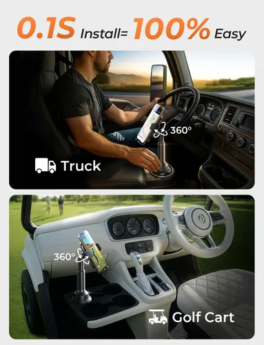 Miniatura 11 de LISEN Soporte para teléfono [sin sacudidas] Soporte de teléfono para automóvil, soporte ajustable de 360° para iPhone, accesorios de automóvil