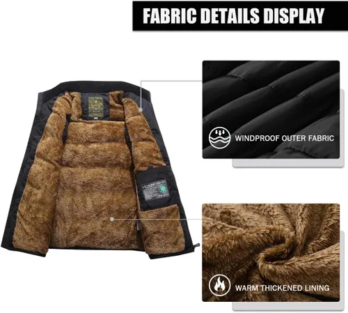 Miniatura 63 de Msmsse Chalecos de invierno para hombre, con forro polar, acolchado, casual, sin mangas