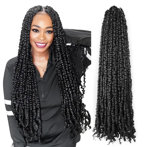 Miniatura 56 de Pelo de Passion Twist, cabello trenzado de estilo Passion Twist de 12 pulgadas, trenzas cortas pretrenzadas de ganchillo jumbo pretrenzado de dos 1#