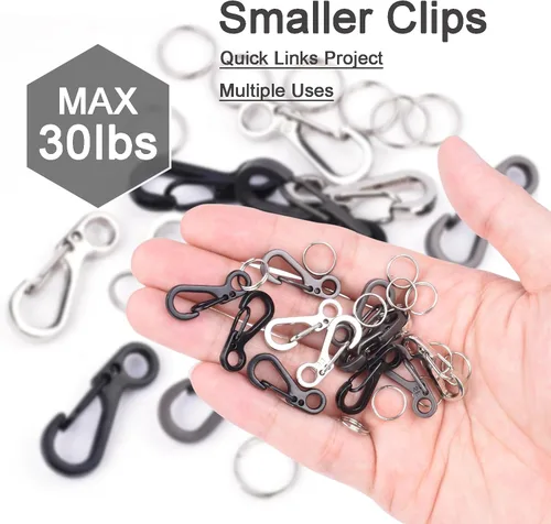 Miniatura 6 de Small Carabiner Clip Metal Spring Snap Hooks Mini Paracord Hanging Clips for Camera Strap, Flashlight, Key Chain