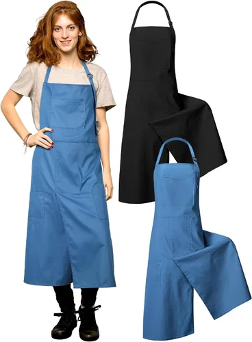 Miniatura 9 de 2 delantales de cerámica ajustables con pierna dividida, delantal de cerámica con 3 bolsillos, para mujeres y hombres, rueda de cerámica para beige