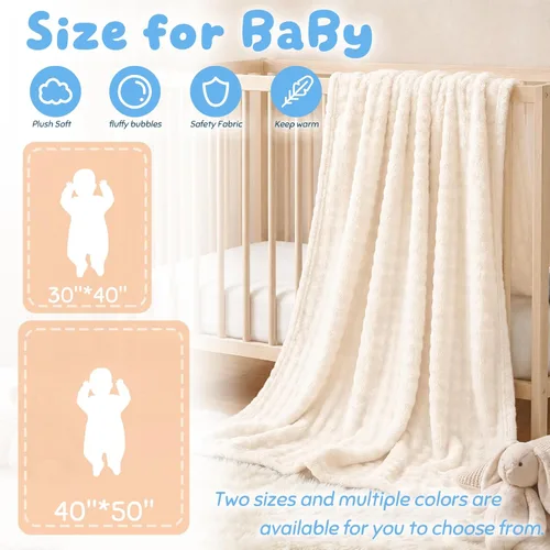 Miniatura 4 de Fleece Baby Blanket for Girls Boys, Soft Cozy Cute Infant Toddler Receiving Blankets for Bedding Crib Stroller, Baby Shower Birthday Newborn Gifts