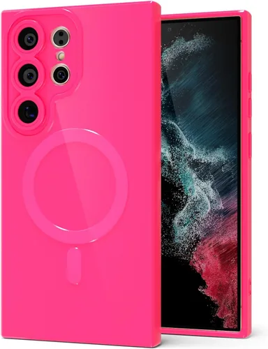 Miniatura 63 de Svanove para Samsung Galaxy S22 Funda de teléfono de silicona magnética, compatible con Magsafe, linda para mujeres, brillante color brillante, gel