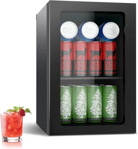 Mini Refrigerador Compacto de 24 Latas/0.9 Pies Cúbicos para Refrescos, Bebidas, Cerveza o Vino, Pequeño Refrigerador Enfriador de Bebidas Portátil