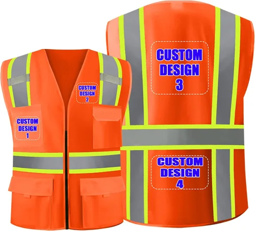 Miniatura 40 de Chalecos de seguridad con logotipo personalizado (S, M, L, XL, 2XL, 3XL, 4XL) Chalecos de seguridad reflectantes de alta visibilidad Clase 2