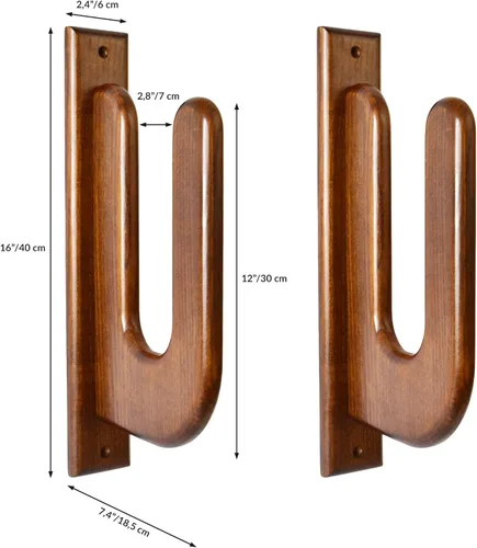 Miniatura 2 de TESLYAR Soporte de pared para tabla de surf, estante de madera para almacenamiento en pared, ganchos de madera maciza para tabla de surf, tabla