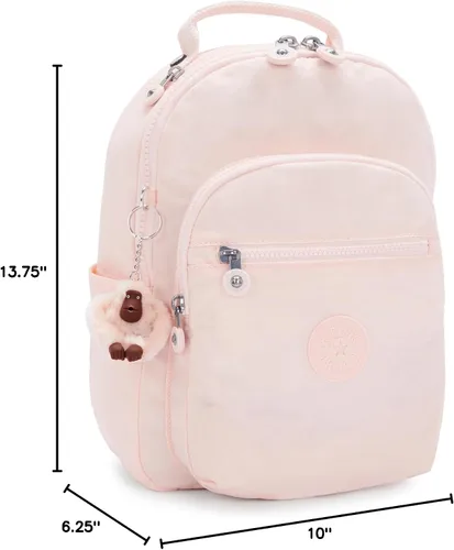 Miniatura 28 de Kipling Mochila pequeña Seoul para mujer, duradera, correas acolchadas para el hombro con funda para tableta, bolsa, Firma Emb, Mochila para tableta