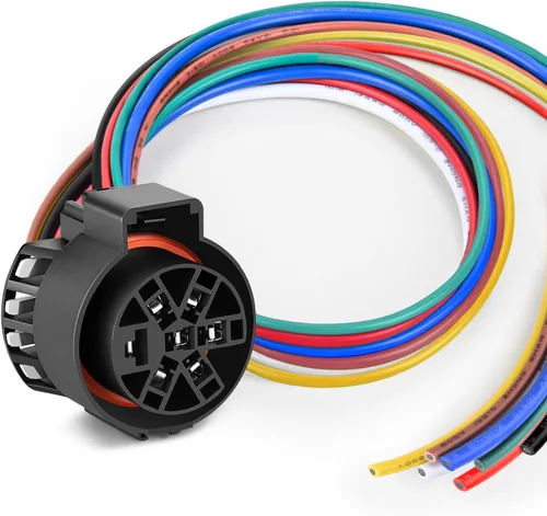 Miniatura 11 de Nilight Kit de arnés de cableado de enchufe de remolque de 7 pines 55243 para lado del vehículo, 7 vías, tipo RV, enchufe USCAR, compatible con Ford